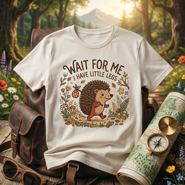 Camiseta ouriço fofo viajante com perninhas (Criador carregado)