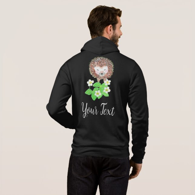Camiseta ouriço jovem & flores de morango Personalizado  (Parte Traseira Completa)