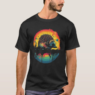 Camiseta Ouriço Retro Vintage Ouriço Fofo Gráfico Prin