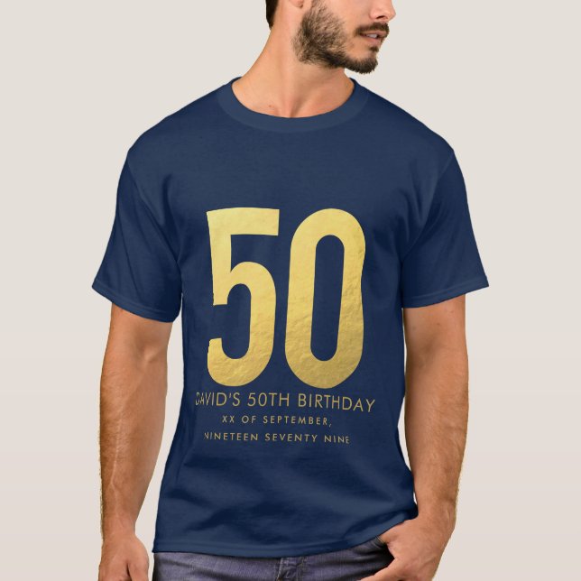 Camiseta Ouro 50º aniversário de casamento Partido Personal (Frente)
