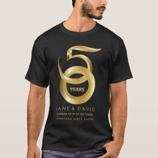 Camiseta Ouro 50º aniversário de casamento Partido Personal
