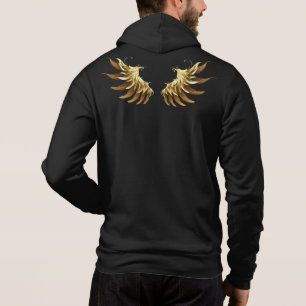 Camiseta Ouro Angel Wings sobre fundo preto