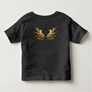 Camiseta Ouro Angel Wings sobre fundo preto