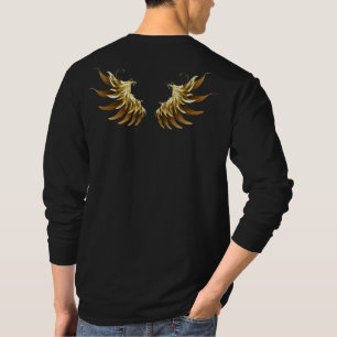 Camiseta Ouro Angel Wings sobre fundo preto
