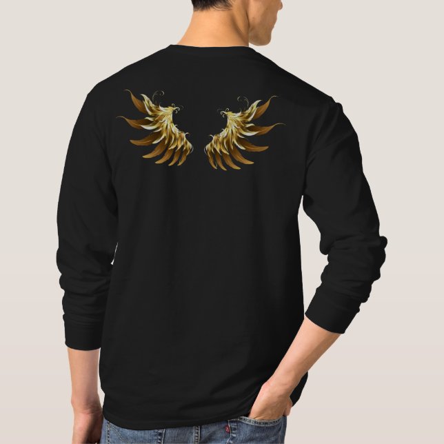 Camiseta Ouro Angel Wings sobre fundo preto (Verso)