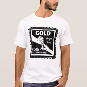 Camiseta Ouro aniversário de casamento com as mãos 50º