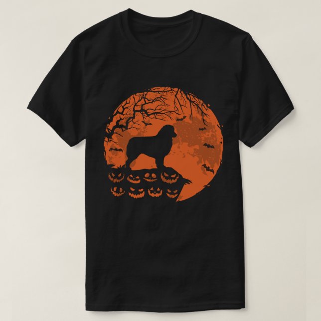 Camiseta Ouro Australiano De Shephe E Moon Halloween (Frente do Design)