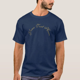 Camiseta Ouro Azul Profissional Minimalista Tendência Texto