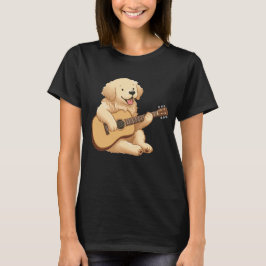 Camiseta Ouro Bonito Retriever tocando violão