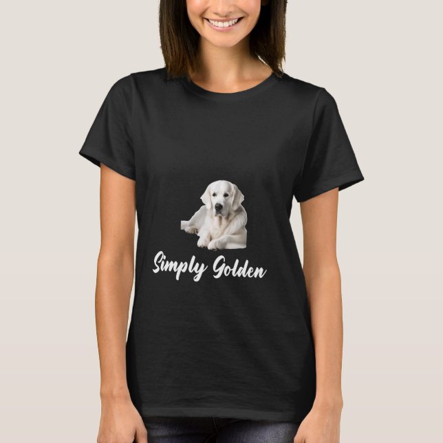 Camiseta Ouro branco em inglês Retriever Simplesmente Ouro (Frente)
