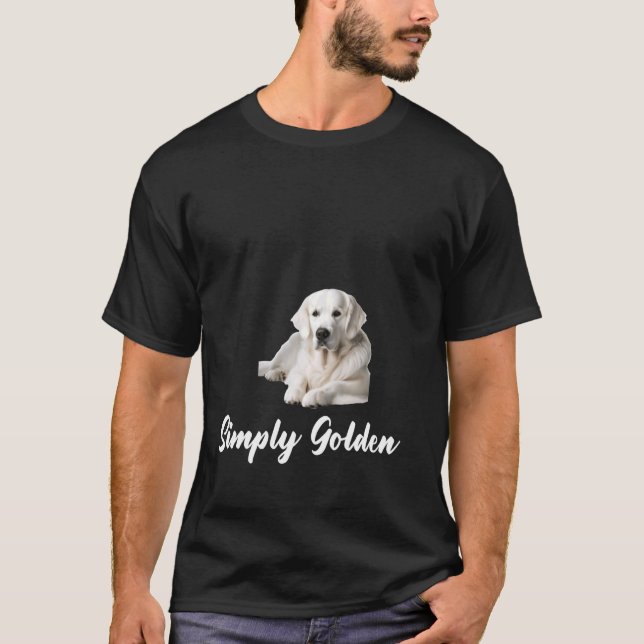 Camiseta Ouro branco em inglês Retriever Simplesmente Ouro (Frente)