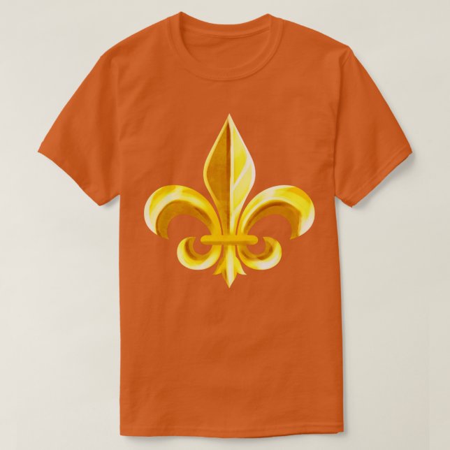 Camiseta Ouro Brilhante Fleur De Lis (Frente do Design)