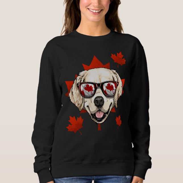 Camiseta Ouro Canadense Retriever Maple Leaf Patriotic Can (Frente)