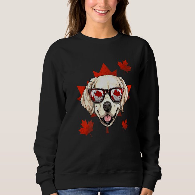 Camiseta Ouro Canadense Retriever Maple Leaf Patriotic Can (Frente)