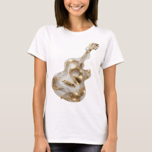 Camiseta Ouro Cativante Design de Citação GUITARRA DORADA