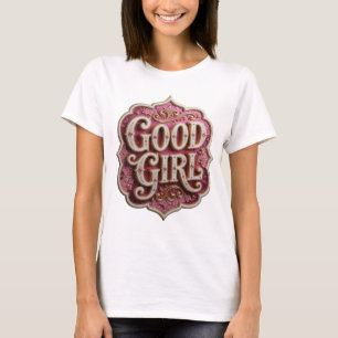 Camiseta Ouro Cativante GOOD GIRL Design Moderno