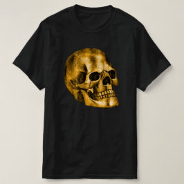 Camiseta Ouro Caveira Legal Luxúria Negra-Gótica Halloween