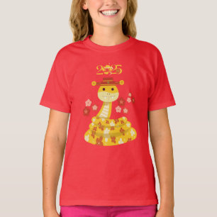 Camiseta Ouro com Flores no Ano Novo