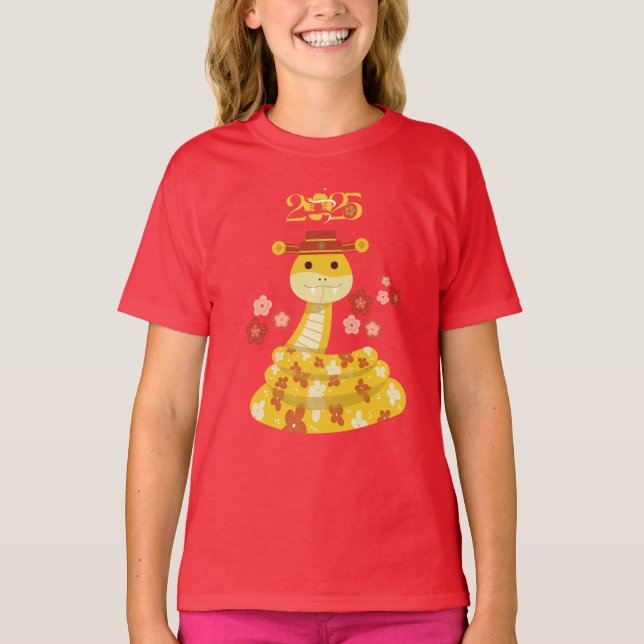 Camiseta Ouro com Flores no Ano Novo (Frente)