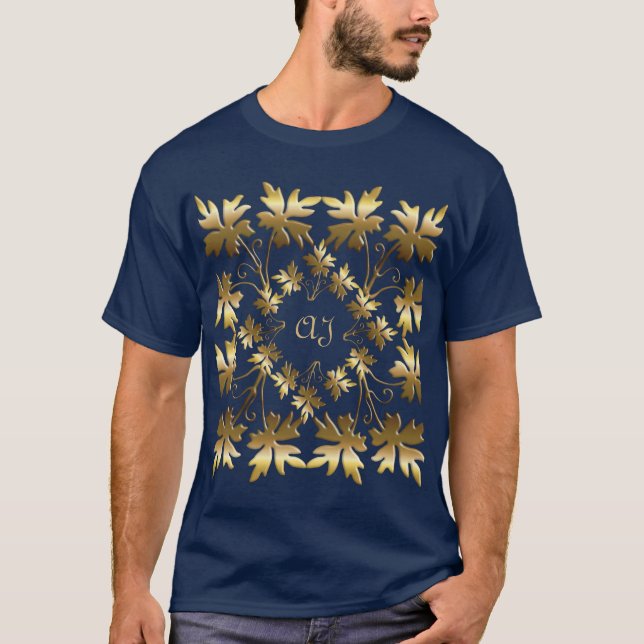 Camiseta Ouro com travesseiro decorativo de folhas (Frente)
