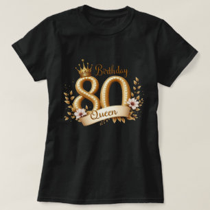 Camiseta Ouro Coroa 80 de Aniversário Dama da Rainha