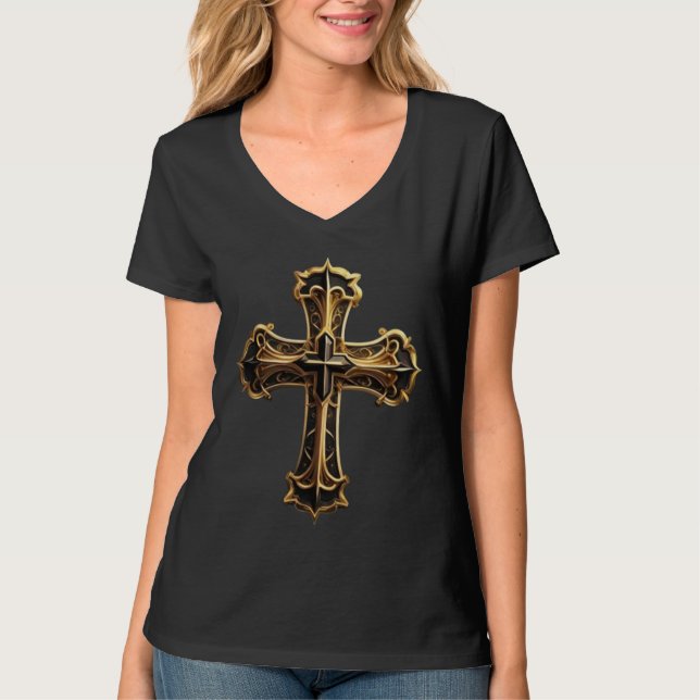 Camiseta Ouro Cristo Cross (Frente)
