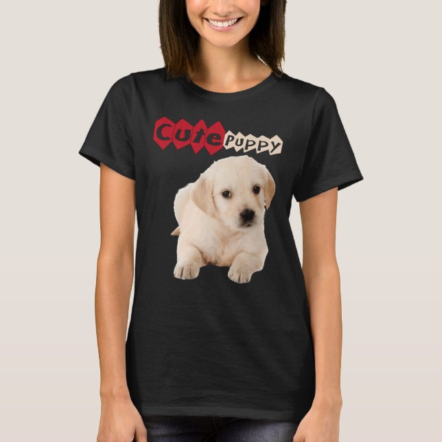 Camiseta Ouro Cute Labrador Retriever Puppy (Frente)