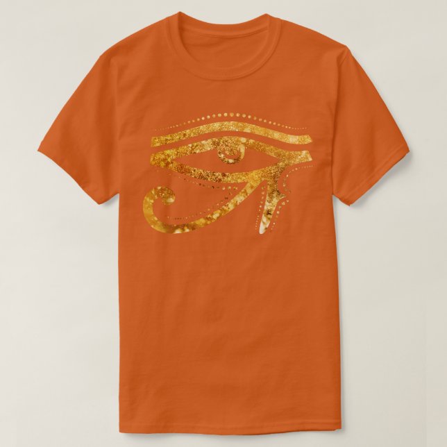 Camiseta Ouro Da RA Egípcia Hieroglyph (Frente do Design)