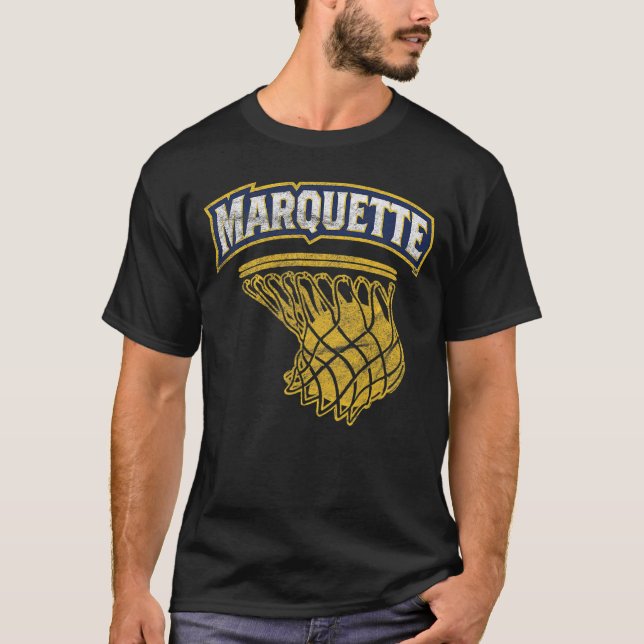 Camiseta Ouro da Universidade Marquette Eagles Basquete (Frente)