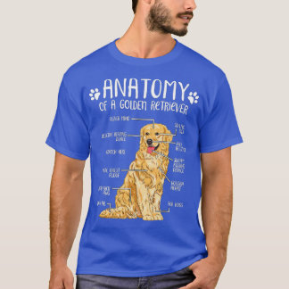 Camiseta Ouro de Anatomia Engraçado Cachorro do Retriever -