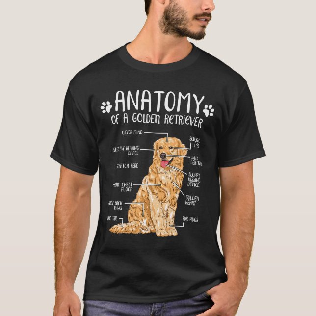 Camiseta Ouro de anatomia, Retriever Cachorro (Frente)