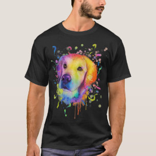 Camiseta Ouro de Arte Esplexa Dog Gift Men Mulheres Gol