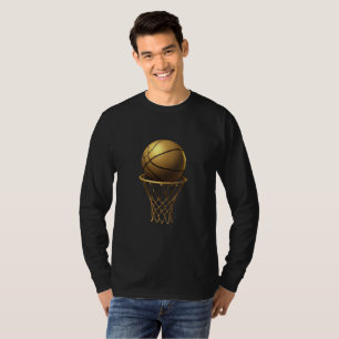 Camiseta Ouro de basquete e Design Hoop