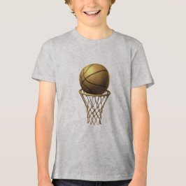 Camiseta Ouro de basquete e Design Hoop