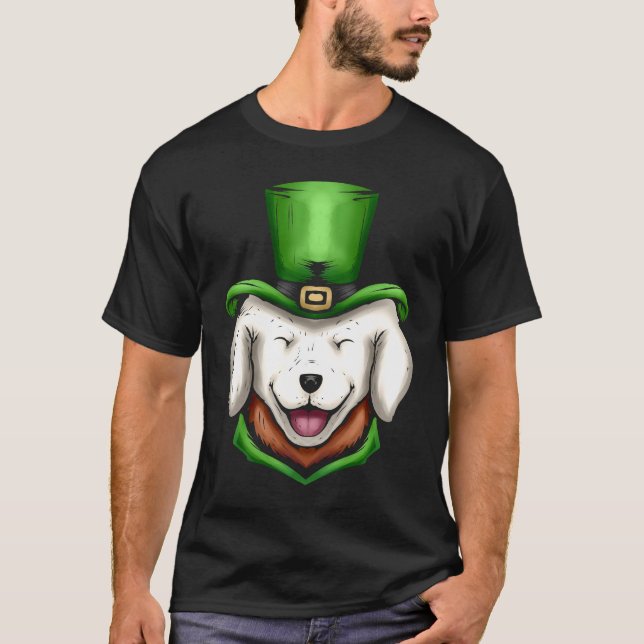 Camiseta Ouro de Cachorro Branco Bonito, Retriever Rua de C (Frente)
