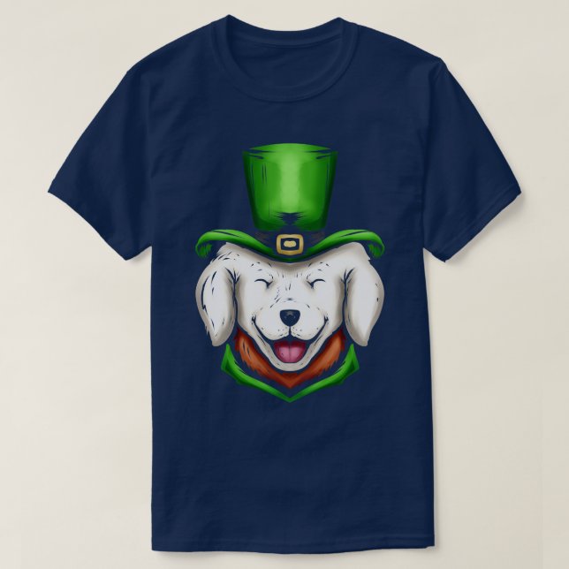 Camiseta Ouro de Cachorro Branco Bonito, Retriever Rua de C (Frente do Design)