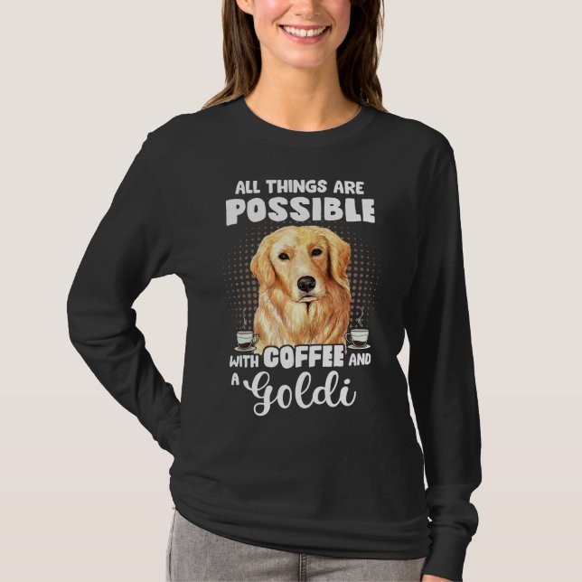 Camiseta Ouro De Café Retriever Engraçado Dizendo Cachorro  (Frente)