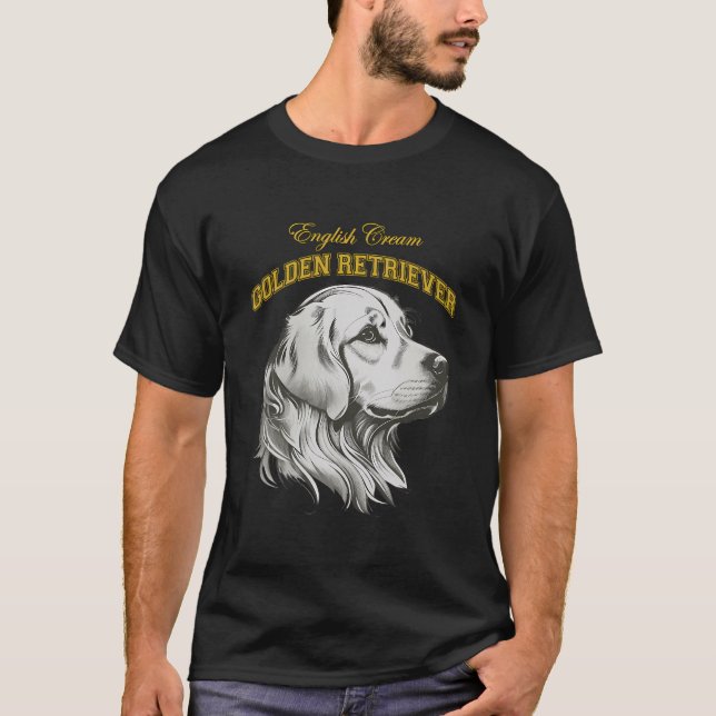 Camiseta Ouro De Creme Inglês Retriever Ecgr Retro Preppy C (Frente)