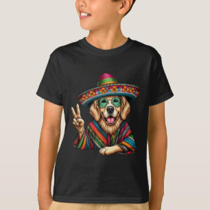 Camiseta Ouro de Mão Paz Retriever Crianças Homens Cinco Mu
