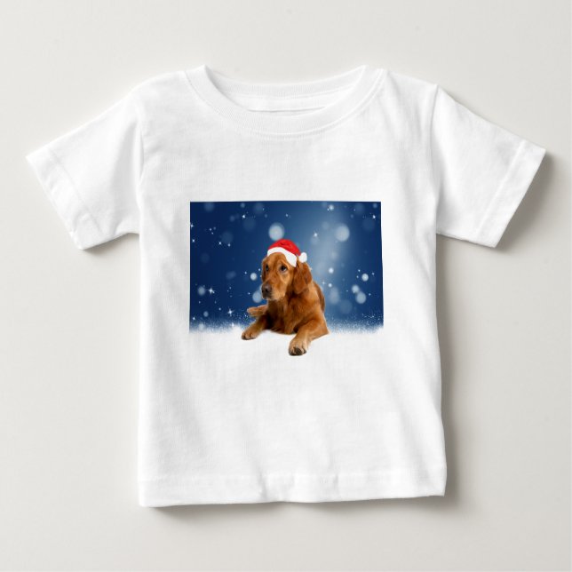 Camiseta Ouro de Natal Gelado Cachorro Cachorro Nata (Frente)
