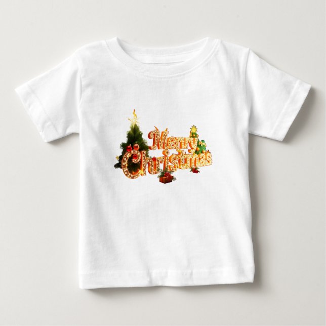 Camiseta Ouro de Natal Sparkle - Árvore Festiva (Frente)