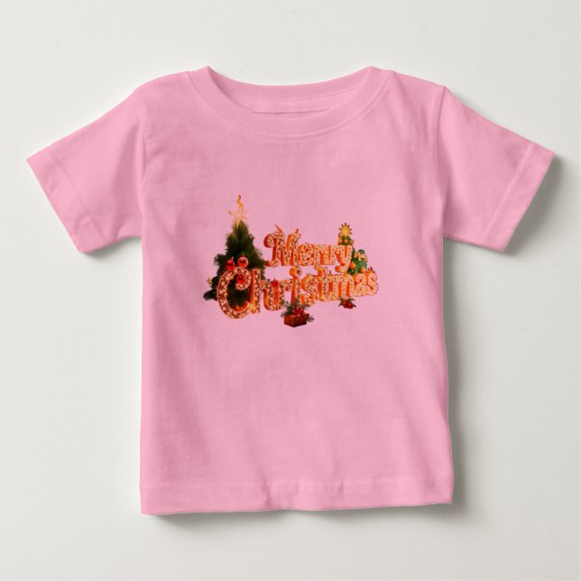 Camiseta Ouro de Natal Sparkle - Árvore Festiva (Frente)