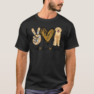 Camiseta Ouro de Paz e Amor Retriever Cachorro Leopardo Pup