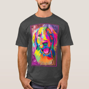 Camiseta Ouro de Pop de Arte do Cachorro do Retriever de Ou