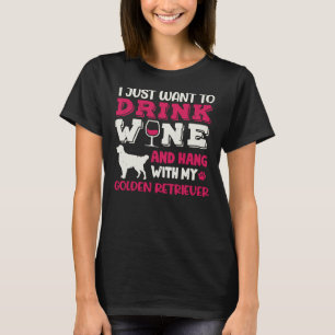 Camiseta Ouro De Retriever Cachorro Pai Mãe E Beba Vinho