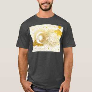 Camiseta Ouro de Tarot Celestial Vintage Casamento