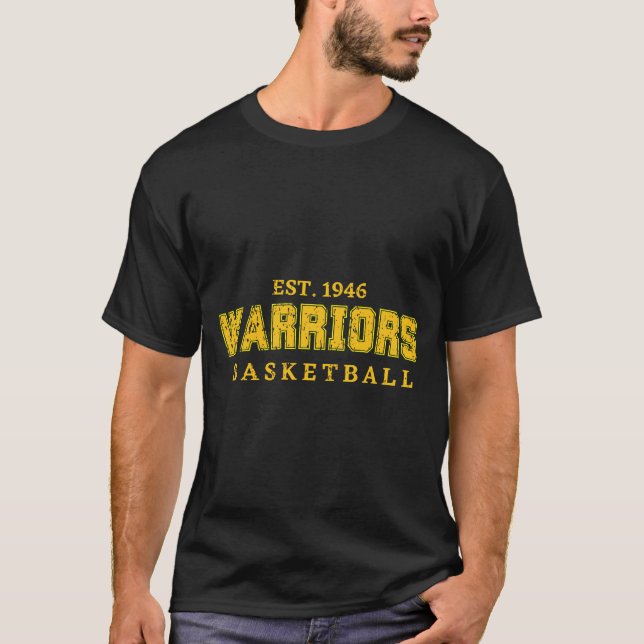 Camiseta Ouro de Warriorsss Basbol 1946 American (Frente)