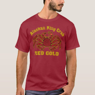 CAMISETA OURO DO ALASCA DO VERMELHO DO REI CARANGUEJO