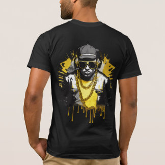 Camiseta Ouro do Hip Hop Urbano Estilo de Rua Retrato