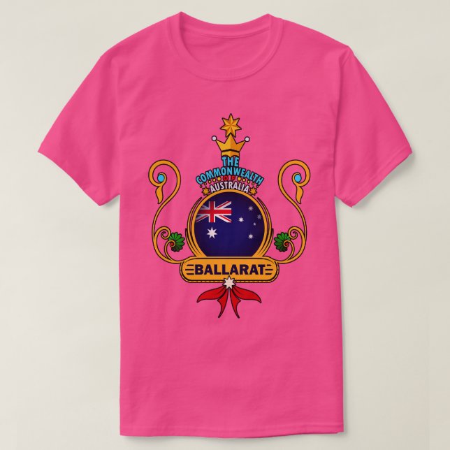 Camiseta Ouro do Orgulho da Cidade Ballarat - Austrália Fla (Frente do Design)